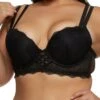 Plus Size Double Strap Caged Front Longline Plunge Bra