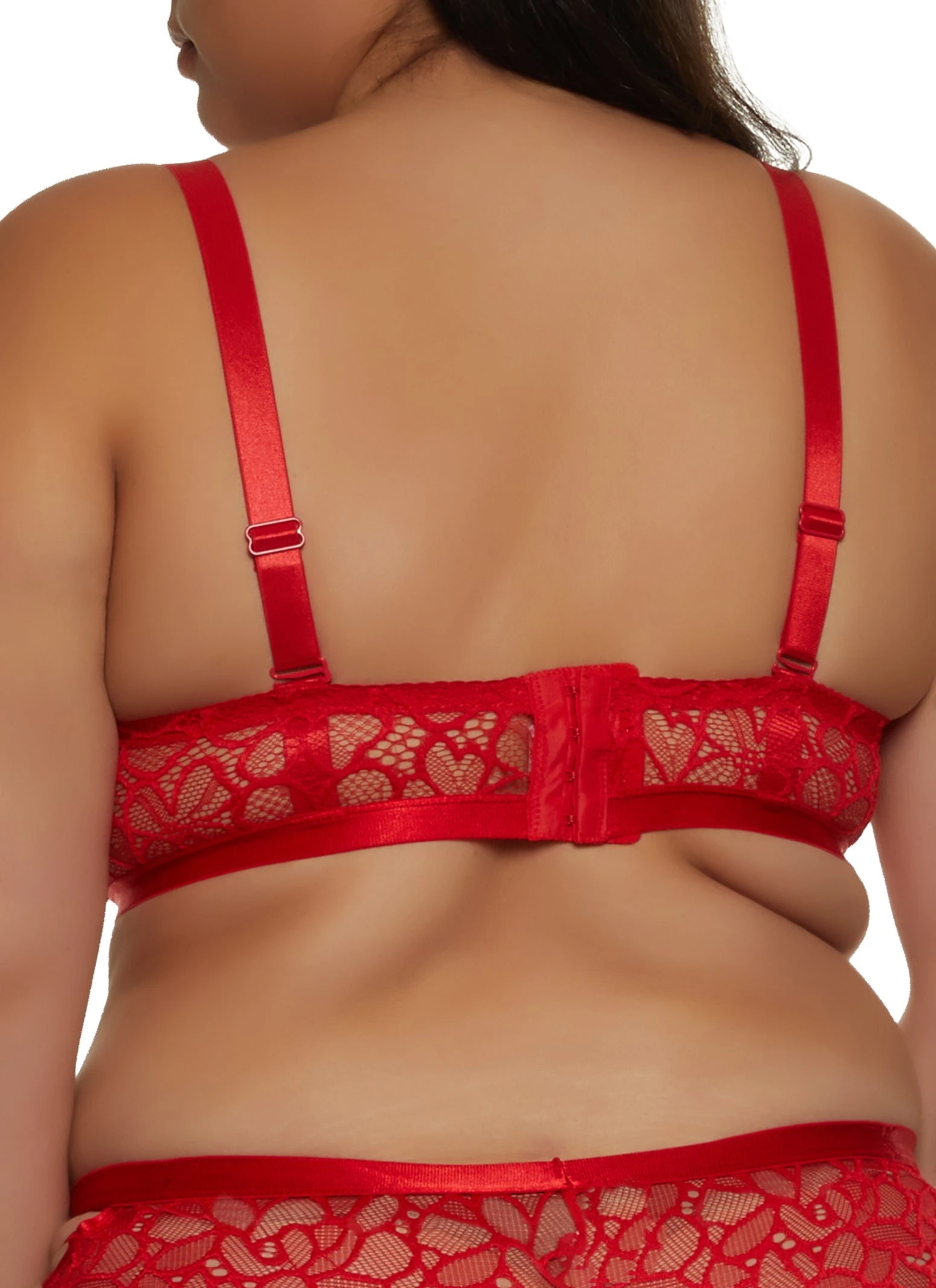 Plus Size Solid Floral Lace Balconette Bra | Converts To Strapless - Image 5