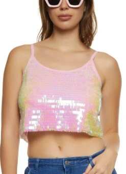 Sequin Cropped Cami