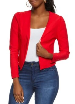 Puff Long Sleeve Cropped Blazer