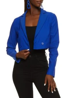 Solid Cropped Blazer