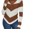 Chevron Striped Lace Up Back Sweater