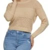 Pointelle Knit Pullover Sweater