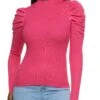 Long Puff Sleeve Mock Neck Sweater