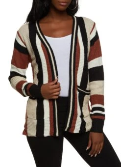 Striped Pocket Cardigan