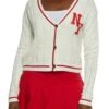 NY Patch Cable Knit Varsity Cardigan