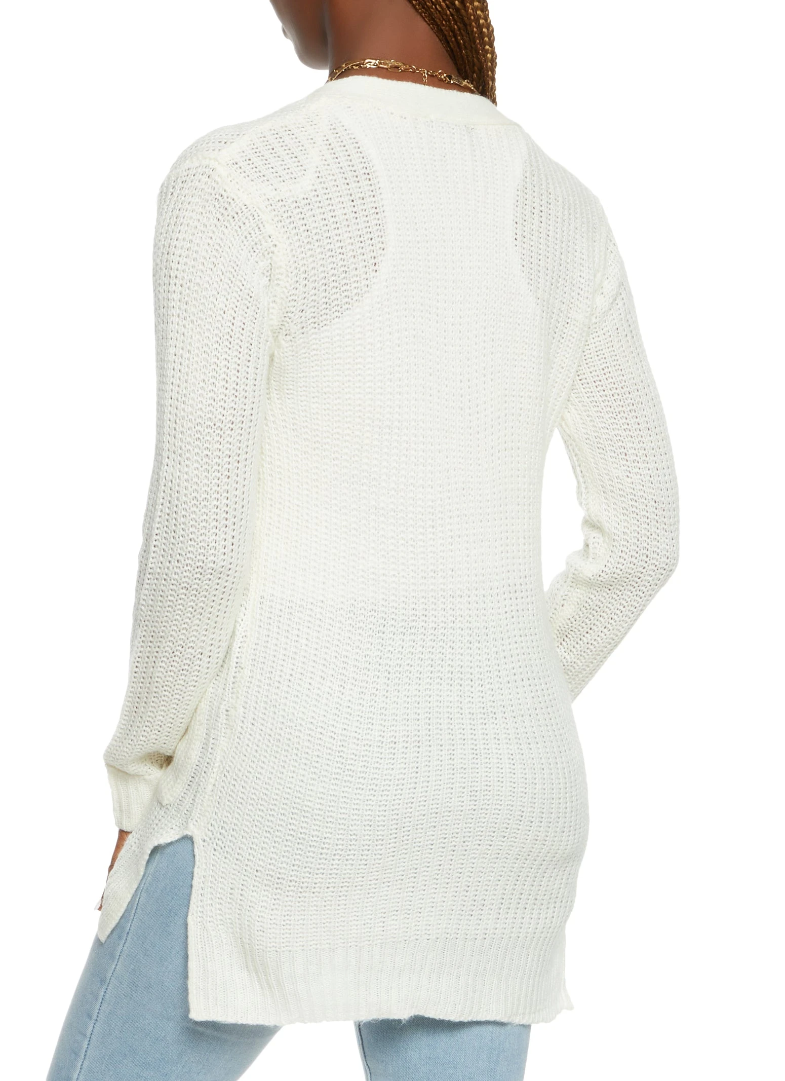 Solid Button Front Cardigan - Image 2