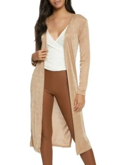 Shimmer Knit Long Sleeve Duster