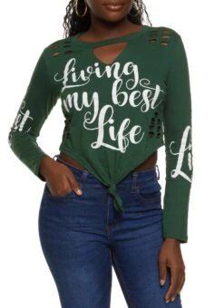 Laser Cut Living My Best Life Graphic Tee