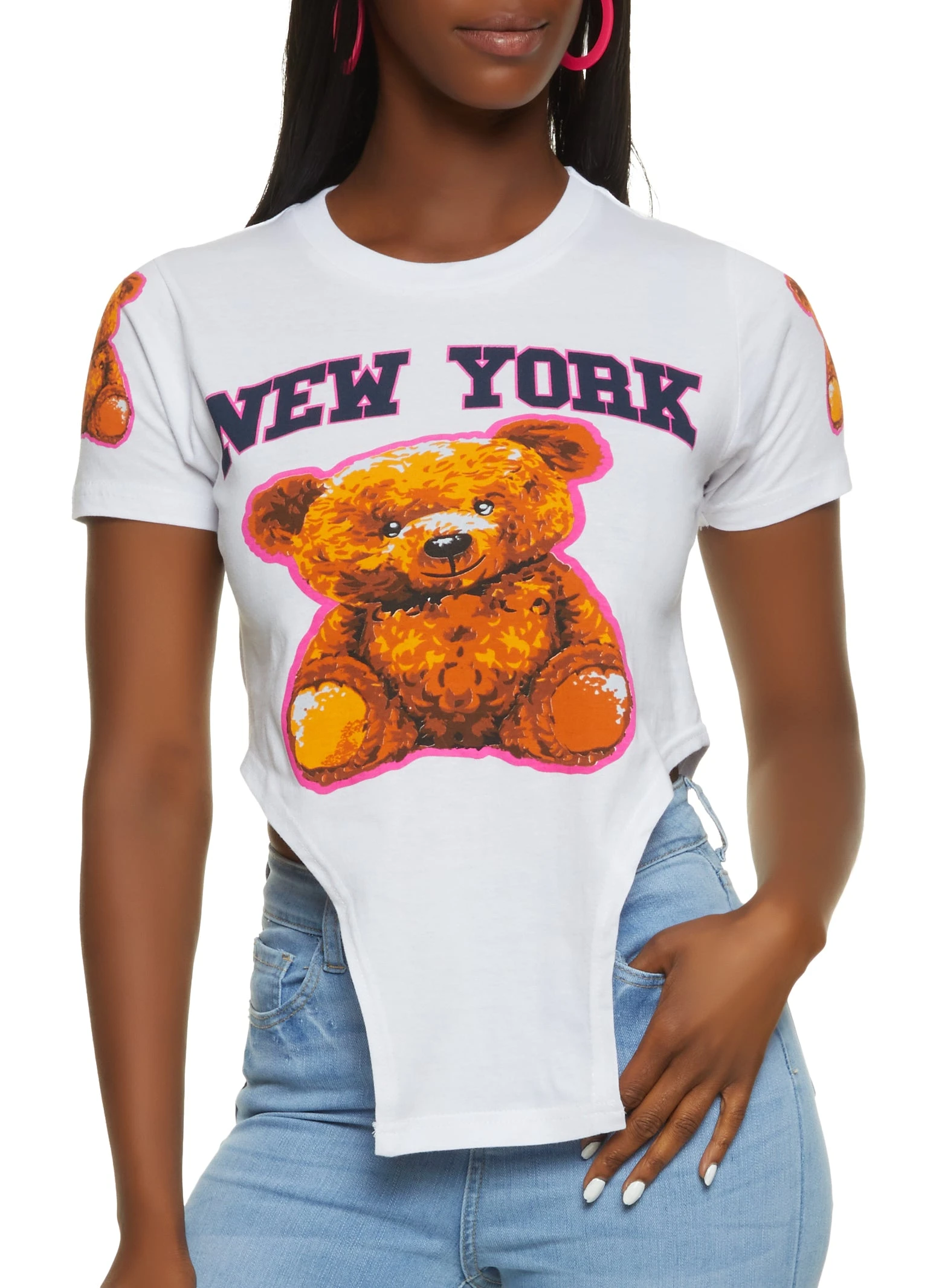 New York Bear Hanky Hem Graphic Tee