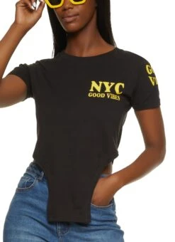 NYC Good Vibes Hanky Hem Graphic Tee