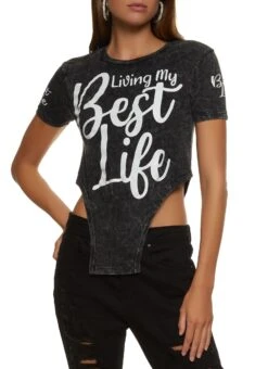 Living My Best Life Hanky Hem Graphic Tee