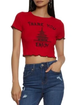 Ribbed Thank You Enjoy Graphic Tee