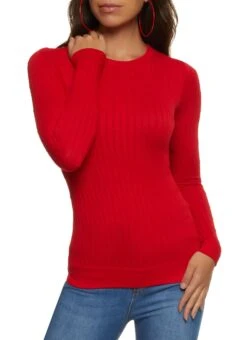 Seamless Cable Knit Long Sleeve Top