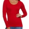 Seamless Cable Knit Scoop Neck Top