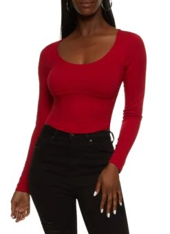 Ambiance Scoop Neck Corset Detail Top