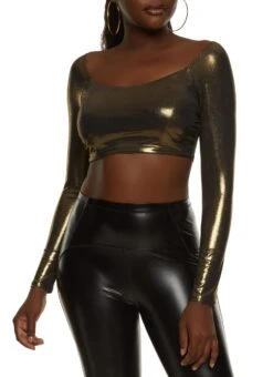 Metallic Reflective Crop Top