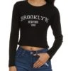Brooklyn Embroidered Long Sleeve Crop Top
