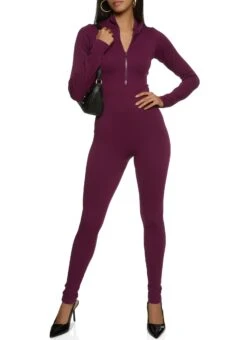Half Zip Long Sleeve Catsuit