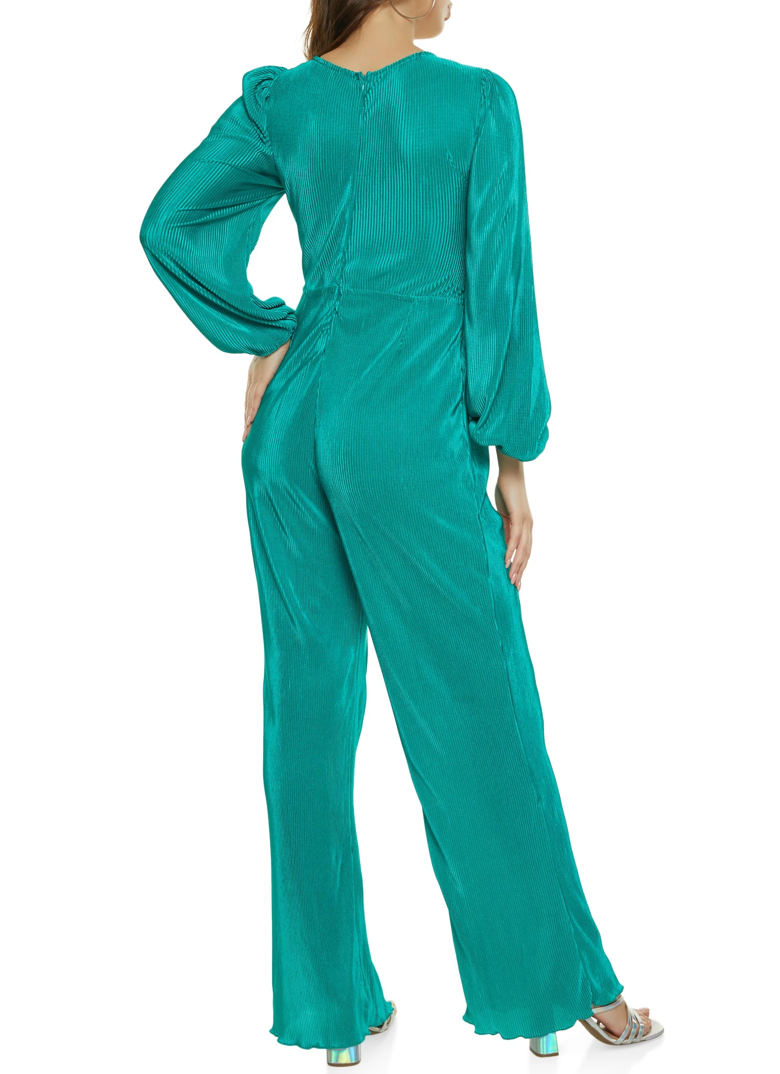Plisse Cut Out Plunge Jumpsuit - Image 2