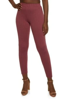 High Waist Textured Knit Leggings