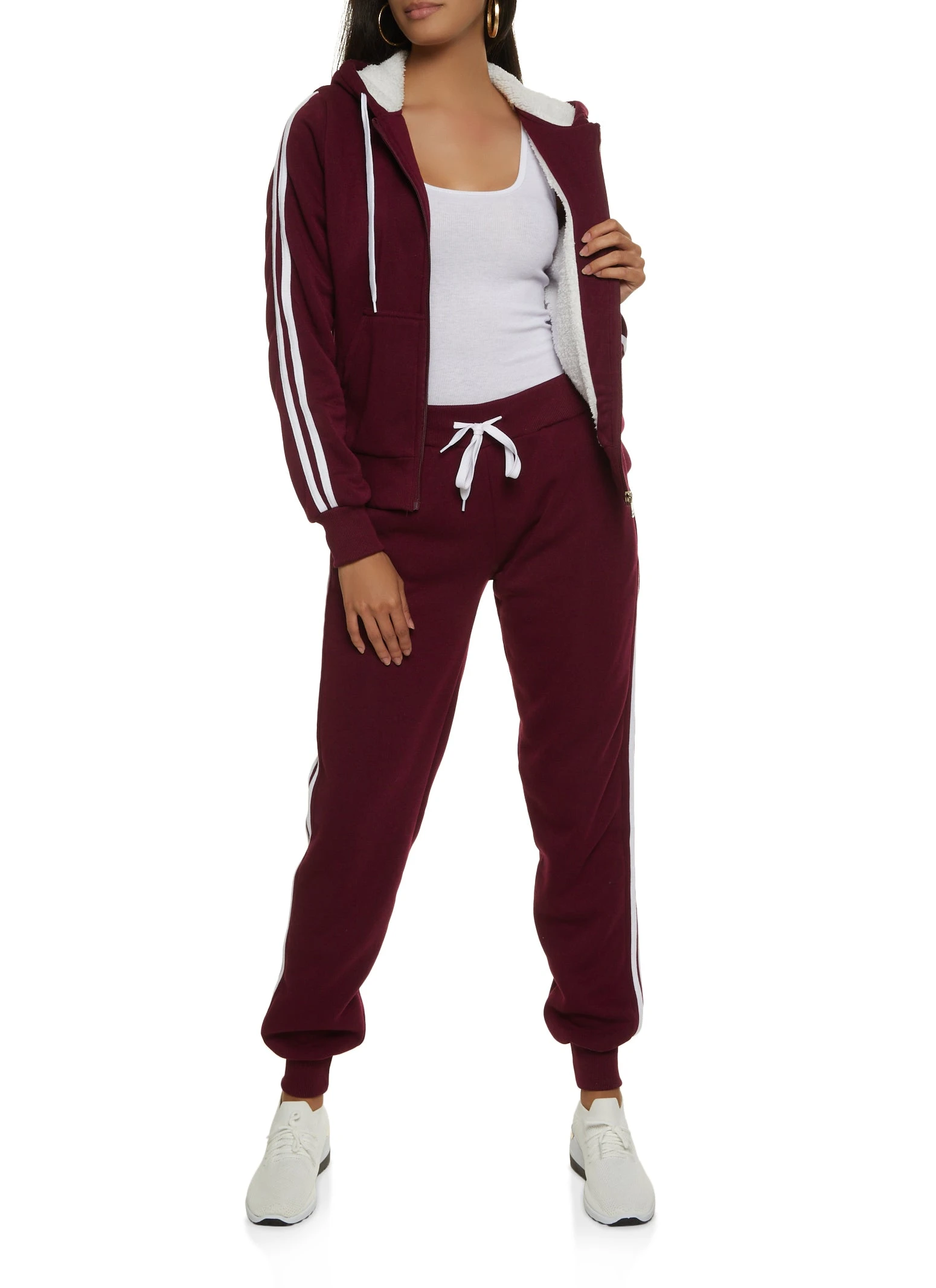 Varsity Stripe Zip Front Hoodie - Image 2