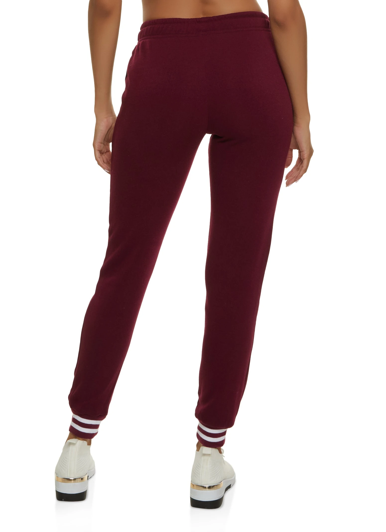 Striped Cuff Fleece Joggers - Image 2