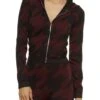Houndstooth Zip Up Active Hoodie