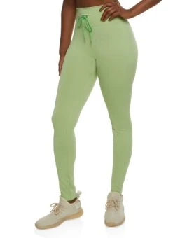 Seamless Compression Rib Front Tie Leggings