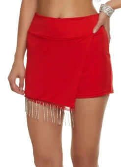 Rhinestone Fringe Skort