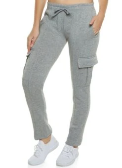 Solid Cargo Pocket Pintuck Joggers