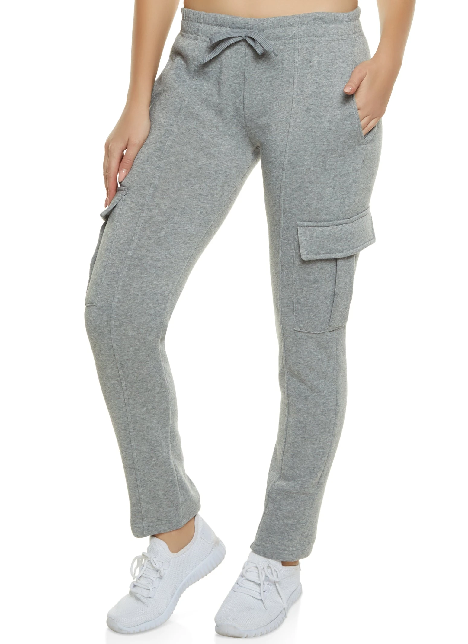 Solid Cargo Pocket Pintuck Joggers