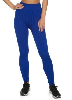 Seamless Ribbed High Waisted Leggings