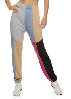 Color Block High Waist Joggers