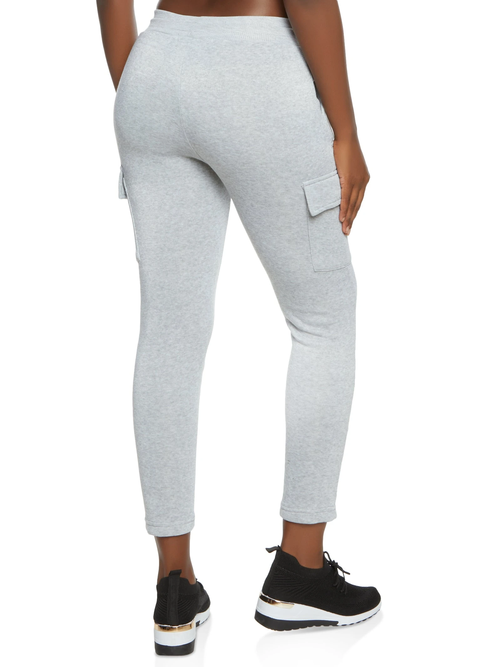 Fleece Drawstring Cargo Pocket Sweatpants - Image 2