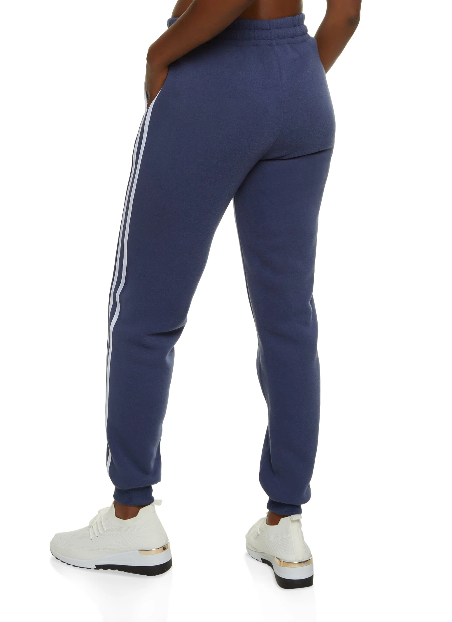Side Striped Fleece Joggers - Image 2