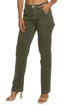 Twill Decorative Stitch Carpenter Pants