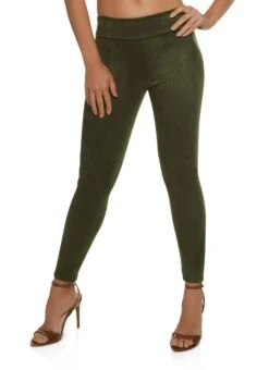 Solid Faux Suede Leggings