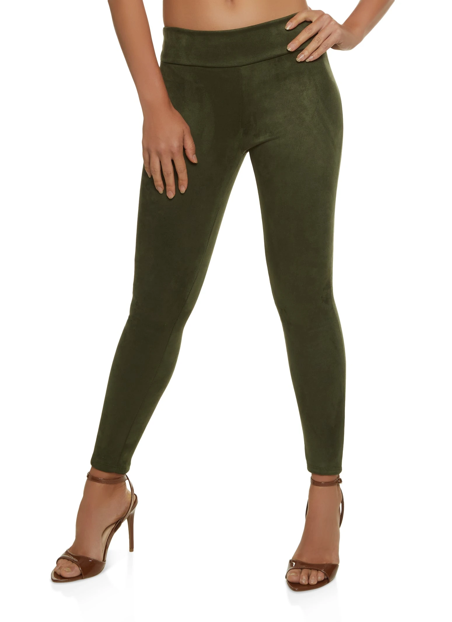 Solid Faux Suede Leggings