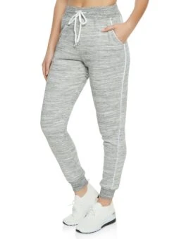 Marled Contrast Side Trim Joggers