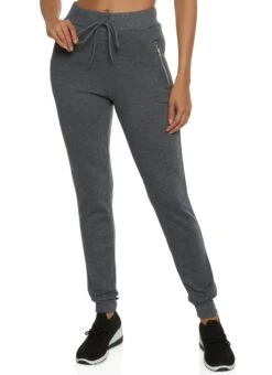 Fleece Zip Pocket Drawstring Joggers