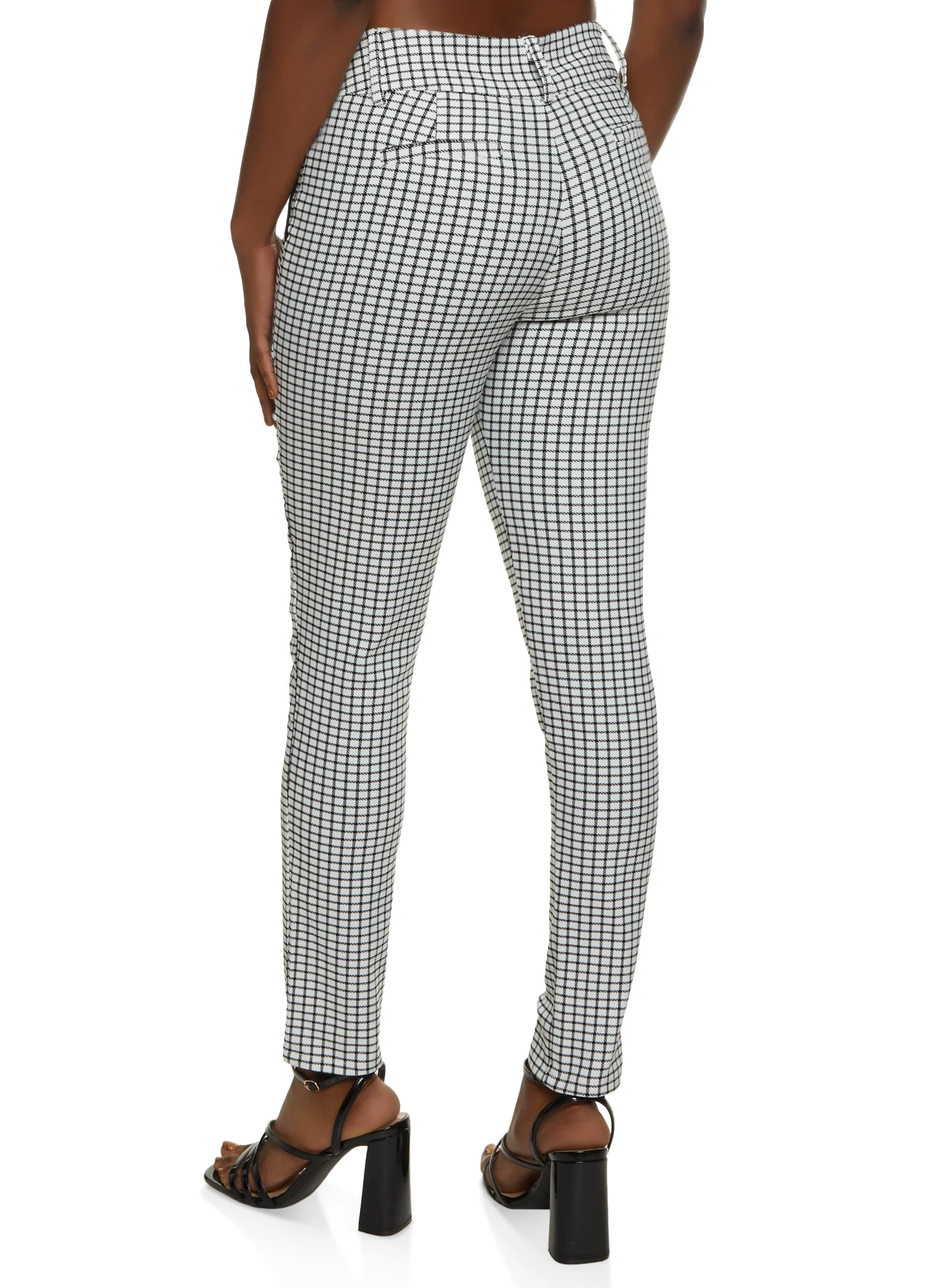 Plaid Straight Leg Ankle Dress Pants - Image 2