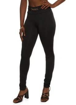 Metallic Detail Scuba Dress Pants