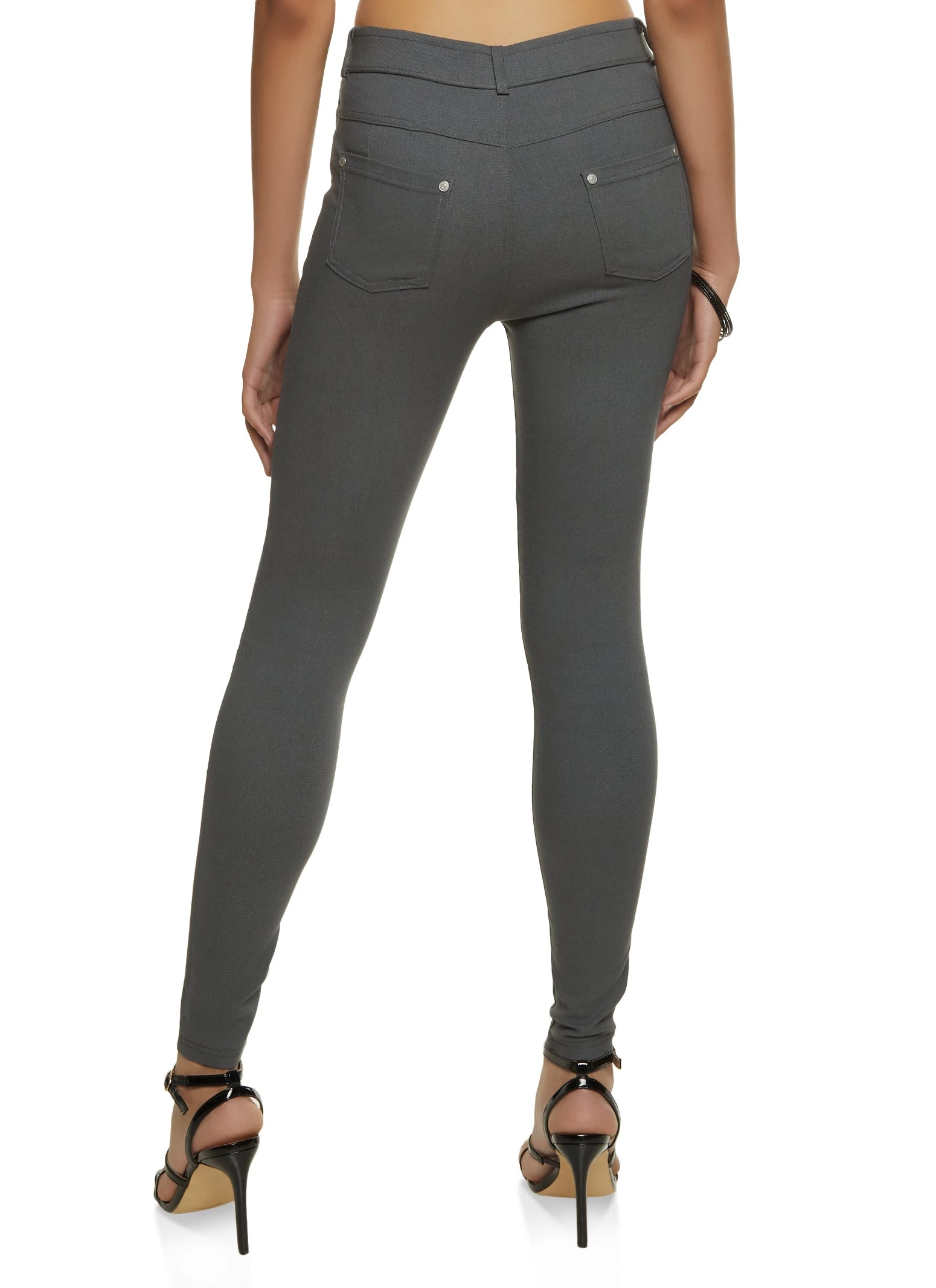 Faux Button Stretch Pants - Image 2