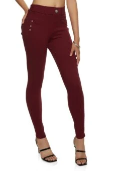 Stretch Rivet Detail Pants