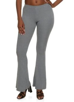 Ribbed Knit Flare Pants