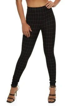 Windowpane Ponte Pull On Pants