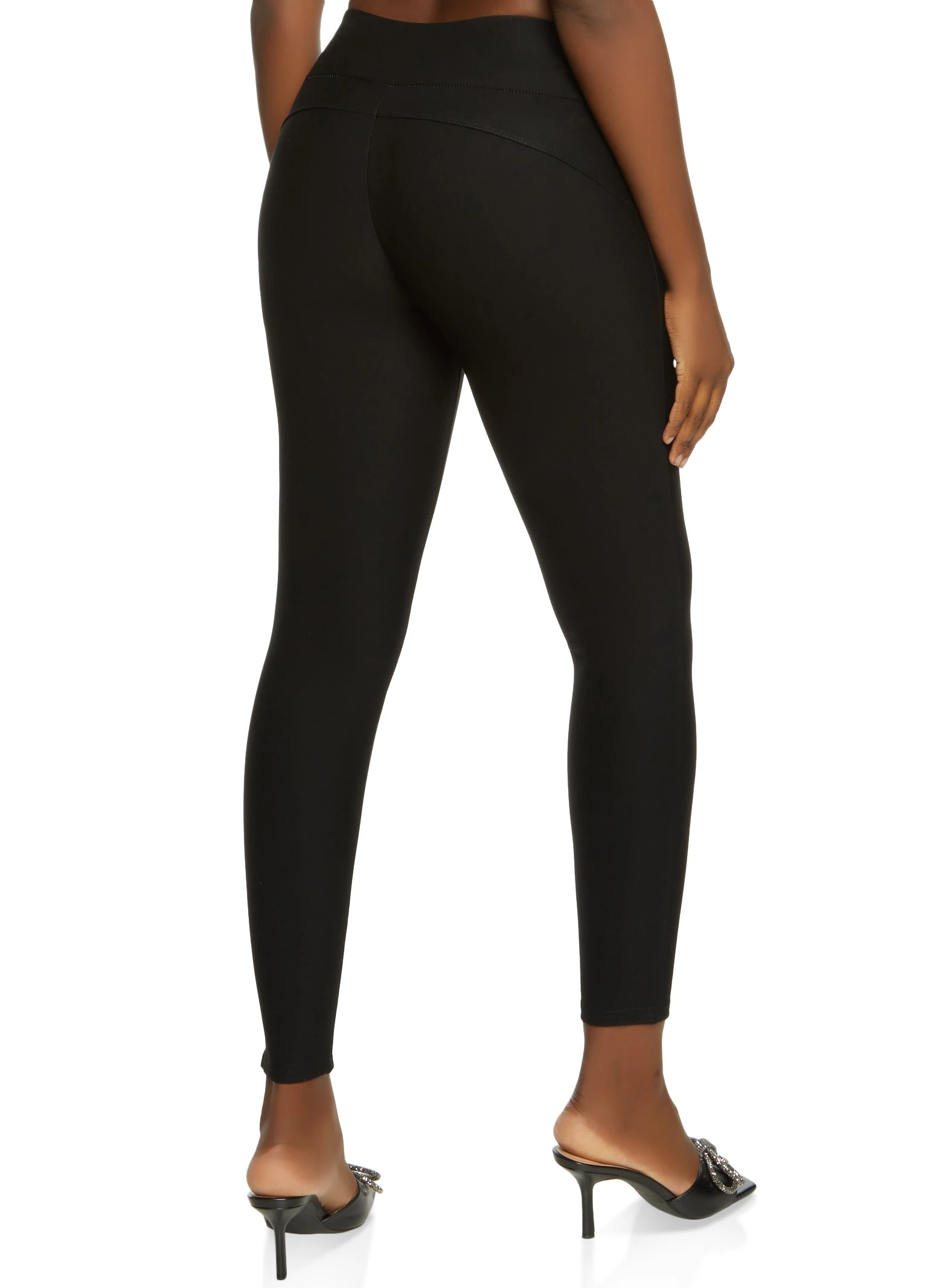 Criss Cross Detail Ponte Pants - Image 2