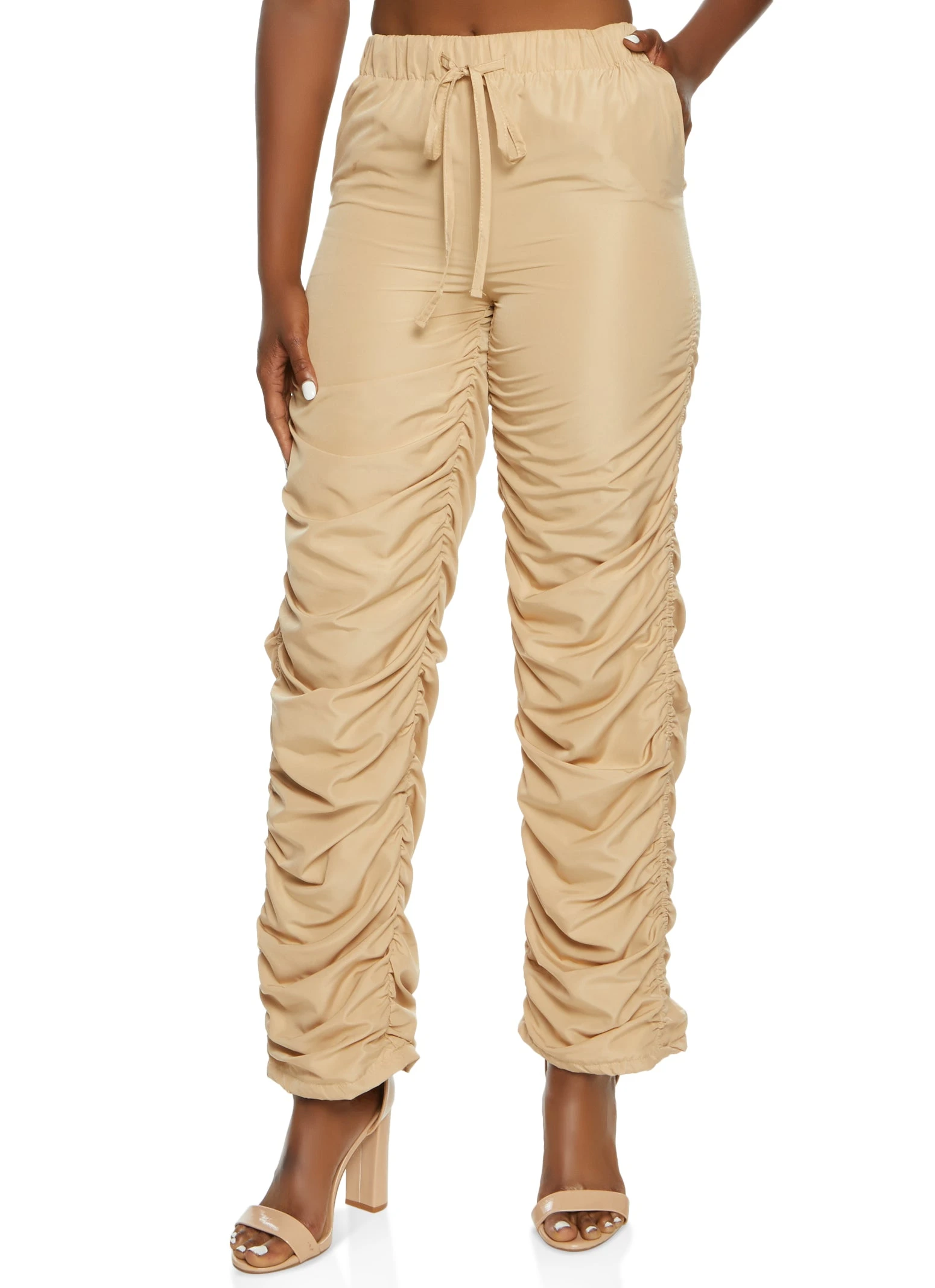 Drawstring Stacked Pants