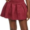 Faux Suede Pleated Mini Skirt